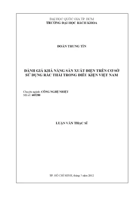 Đánh Giá Khả Năng Sản Xuất Điện Từ Rác Thải Trong Điều 