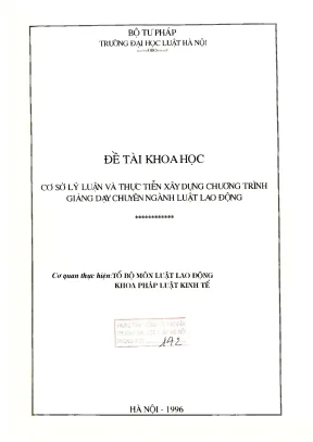 Nghiên cứu khoa học cấp trường: Cơ sở lý luận và thực 