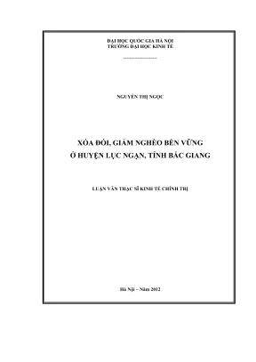 Luận Văn Thạc Sĩ: Giải Pháp Xóa Đói Giảm Nghèo Bền Vững