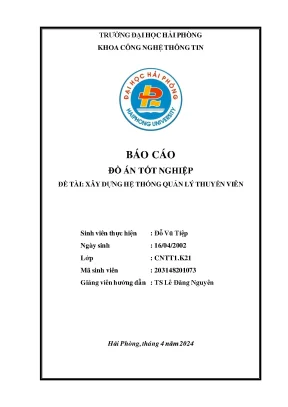 Khóa Luận Tốt Nghiệp CNTT: Xây Dựng Hệ Thống Quản Lý