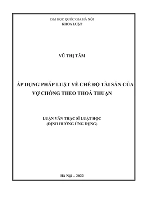 Luận Văn Thạc Sĩ Luật Học: Áp Dụng Pháp Luật Về Chế Độ