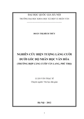 Luận văn thạc sĩ: Nghiên cứu làng cười Văn Lang Phú Thọ 
