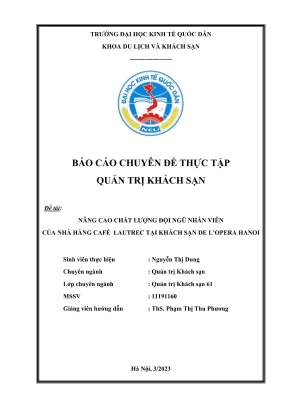 Báo cáo chuyên đề: Nâng cao chất lượng nhân viên tại nhà 