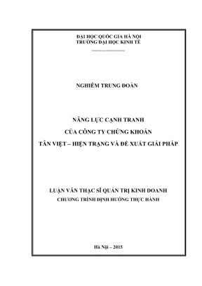 Luận Văn Thạc Sĩ: Năng Lực Cạnh Tranh Của Công Ty Chứng
