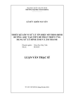 Luận Văn Thạc Sĩ: Thiết Kế Lõi Vi Xử Lý Tín Hiệu Số Định