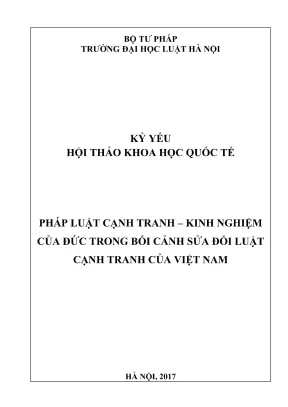 Kinh nghiệm Đức về luật cạnh tranh và bài học cho Việt 