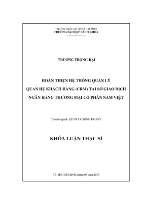 Hoàn Thiện Hệ Thống Quản Lý Quan Hệ Khách Hành CRM Tại