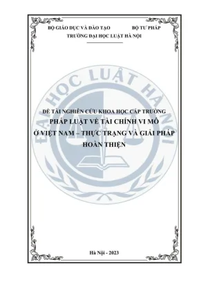 Nghiên cứu pháp luật tài chính vi mô tại Việt Nam: Thực