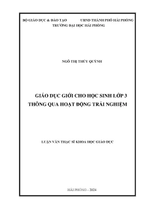 Luận Văn Thạc Sĩ: Giáo Dục Giới Cho Học Sinh Lớp 3 Qua 