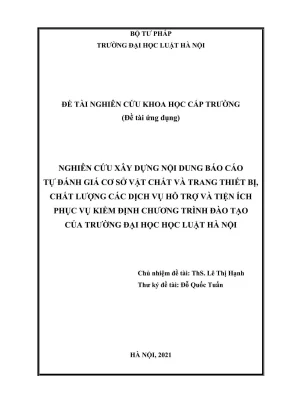 Nghiên cứu xây dựng báo cáo tự đánh giá cơ sở vật chất