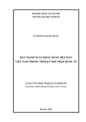 Tăng cường xuất khẩu hàng dệt may Việt Nam trong hội