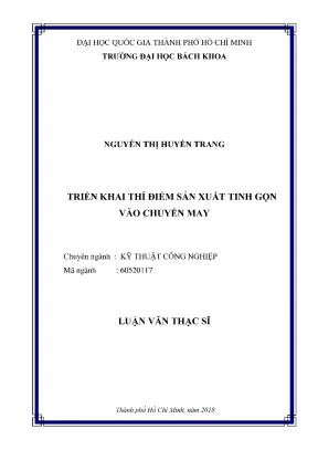 Triển Khai Thí Điểm Sản Xuất Tinh Gọn Trong Chuyền May -