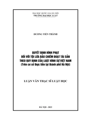 Luận văn thạc sĩ: Quyết định hình phạt tội lừa đảo chiếm