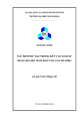 Phương pháp xác định hư hại kết cấu dầm bằng dữ liệu FRF