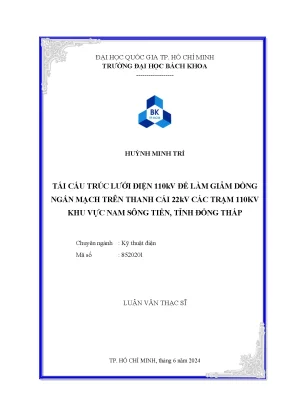 Giải pháp tái cấu trúc lưới điện 110kV giảm dòng ngắn