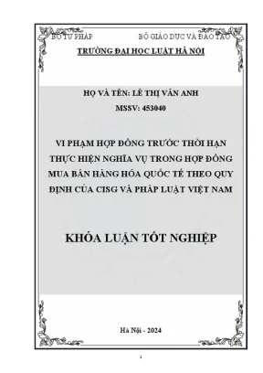Vi phạm hợp đồng trước thời hạn trong mua bán hàng hóa 