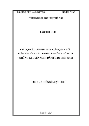 Luận án tiến sĩ luật học: Giải quyết tranh chấp GATT