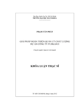 Giải pháp hoàn thiện quản lý chất lượng dự án tại công