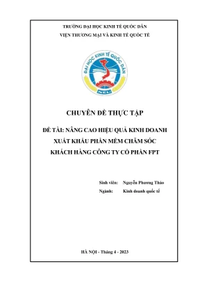 Chuyên đề thực tập: Nâng cao hiệu quả kinh doanh xuất 