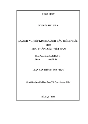 Luận Văn Thạc Sĩ Luật Học: Pháp Luật Việt Nam Về Kinh