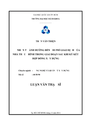 Nhân tố ảnh hưởng đến chi phí giao dịch của nhà thầu