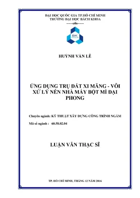 Luận Văn Thạc Sĩ: Ứng Dụng Trụ Đất Xi Măng Vôi Xử Lý Nền