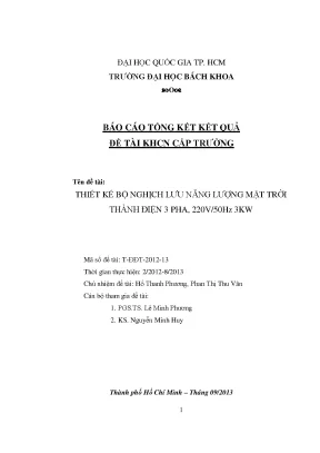 Thiết kế bộ nghịch lưu năng lượng mặt trời 3 pha 220V - 