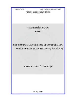 Yêu cầu độc lập của người liên quan trong vụ án dân sự - 
