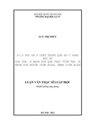 Luận Văn Thạc Sĩ Luật Học: Giáo Dục Pháp Luật Qua Xét Xử