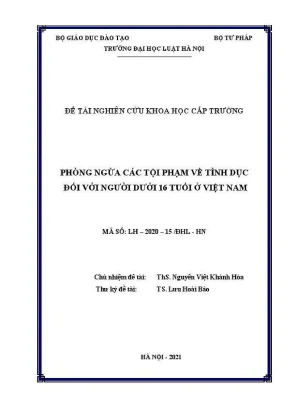 Nghiên cứu phòng ngừa tội phạm tình dục đối với trẻ em 