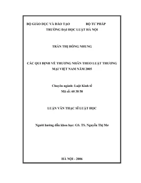 Luận văn thạc sĩ luật học: Quy định về thương nhân theo