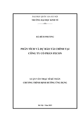 Luận Văn Thạc Sĩ Kế Toán: Phân Tích Và Dự Báo Tài Chính