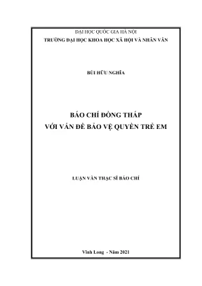 Luận Văn Thạc Sĩ Báo Chí Đồng Tháp: Bảo Vệ Quyền Trẻ Em 
