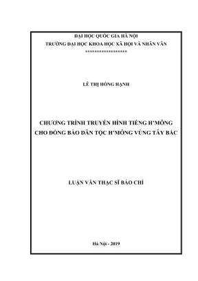 Luận Văn Thạc Sĩ Báo Chí: Chương Trình Truyền Hình Tiếng