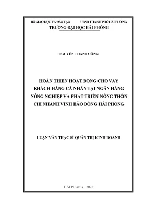 Hoàn Thiện Hoạt Động Cho Vay Khách Hàng Cá Nhân Tại Ngân