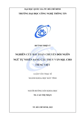 Nghiên cứu chuyển đổi ngôn ngữ tự nhiên sang SQL cho 