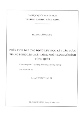 Phân tích đáp ứng động lực học kết cấu với hệ cản chất