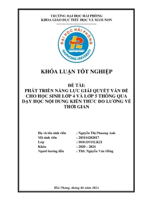 Phát Triển Năng Lực Giải Quyết Vấn Đề Cho Học Sinh Lớp 4