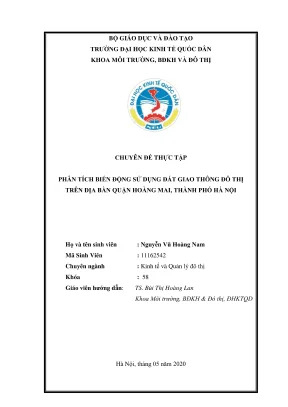 Phân tích biến động sử dụng đất giao thông tại quận