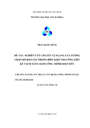 Nghiên cứu chuyển vị ngang tường chắn hố đào sâu khi thi