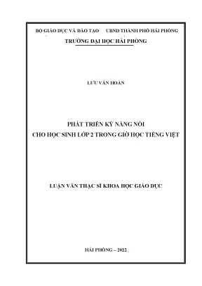 Phát triển kỹ năng nói cho học sinh lớp 2 trong giờ học