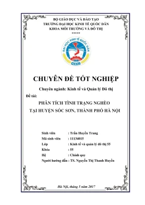 Phân tích tình trạng nghèo tại huyện Sóc Sơn, Hà Nội - 