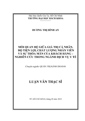 Mối Quan Hệ Giữa Giá Trị Cá Nhân, Độ Tiện Lợi, Chất