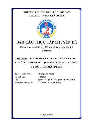 Giải pháp nâng cao chất lượng chương trình du lịch 