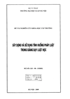 Xây dựng và sử dụng tình huống pháp luật trong giảng dạy