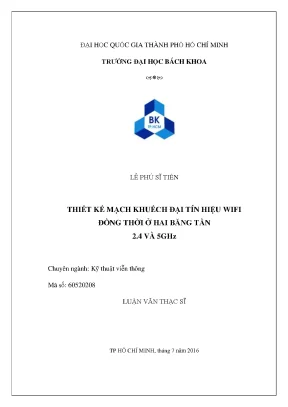 Thiết kế mạch khuyếch đại tín hiệu wifi đồng thời ở hai