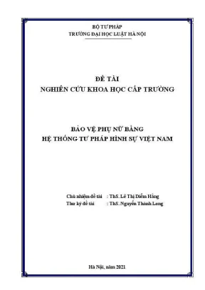 Nghiên cứu khoa học: Bảo vệ phụ nữ qua hệ thống tư pháp