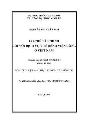 Cơ Chế Tài Chính Dịch Vụ Y Tế Bệnh Viện Công Tại Việt