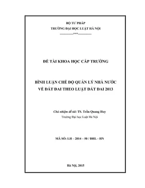 Phân Tích Chế Độ Quản Lý Nhà Nước Về Đất Đai Theo Luật 2013