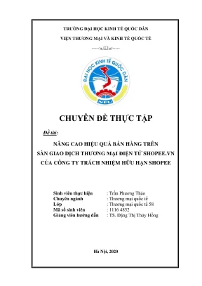 Chuyên đề thực tập: Nâng cao hiệu quả bán hàng trên 